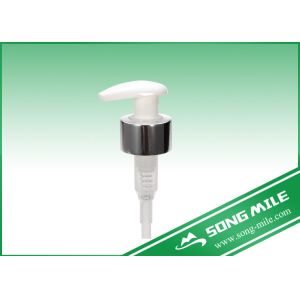 24/410 White Nozzle and Silver Closure Lotion Dispenser for Shampoo