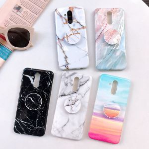 Samsung & Huawei TPU marble case with holder, Samsung S7 edge TPU marble case
