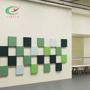 Recycled Wall Acoustic Sound Tiles Moistureproof Stable Decorative