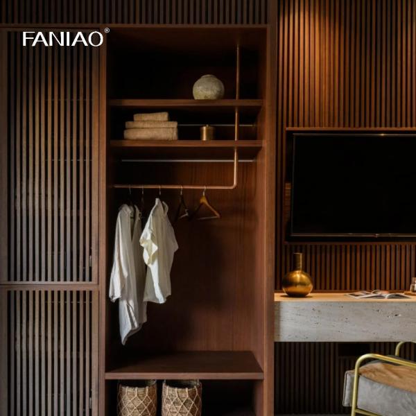 Quality Custom Wooden Closet Hotel Wardrobe with DTC Hardware and Plywood wholesale