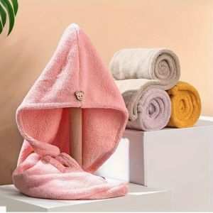 3PCS Thickened Quick-Dry Microfiber Hair Towels – Cute Macaron Color Set