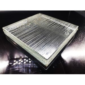 Abrasion Resistant Cladding Amber 6.5mm Laminated Glass Wire Mesh