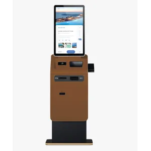 Thermal Printer Self Service Kiosk with Barcode Scanner Camera and QR Code/RFID