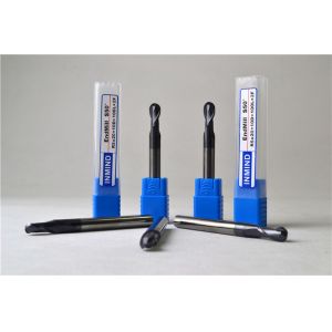 Cheap AlTiN Coating , HRC50 2 Flute Ball Nose End Mill Grain Size 0.6-0.8UM High Precision , Long tool life for sale