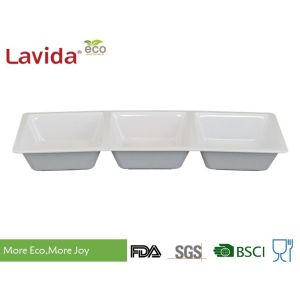 Waterproof Melamine White Serving Tray High Temperature Tolerance Phthalate Free