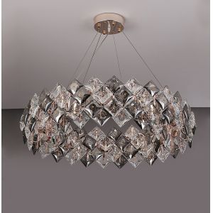 Led chandelier Living room decoration simple dimmer round hanging crystal lamp