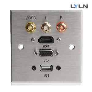 Cheap Brushed Aluminum AV Wall Plate , Audio Video Wall Plates With Hdmi Easy Operate for sale