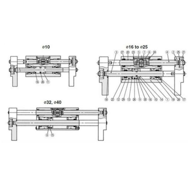 10mm - 40mm Parallel Wide Opening Pneumatic Gripper Double Acting With Two Fingers