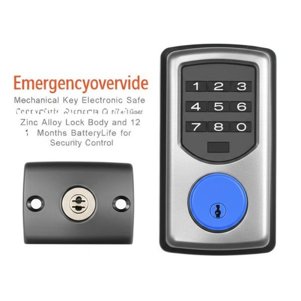 Emergencyoverride Mechanical Key Electronic Safe Lock Incorporating Zinc Alloy