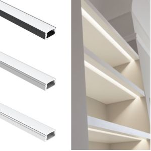 Surface Mounted 6063 LED Strip Aluminium Profile PMMA Diffuser For Wardrobe Wall Lighting