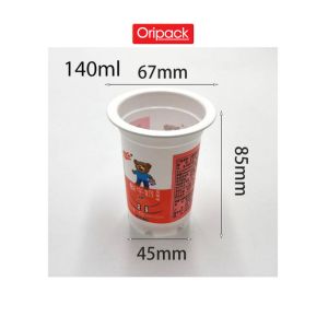 85mm PP Plastic Yogurt Cup 140ml Recyclable With Aluminium Foil Lid