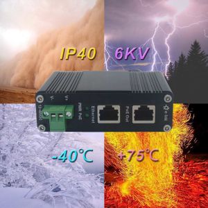 Din Rail Gigabit Active PoE Injector 48V 30W PoE To PoE+ Adapter