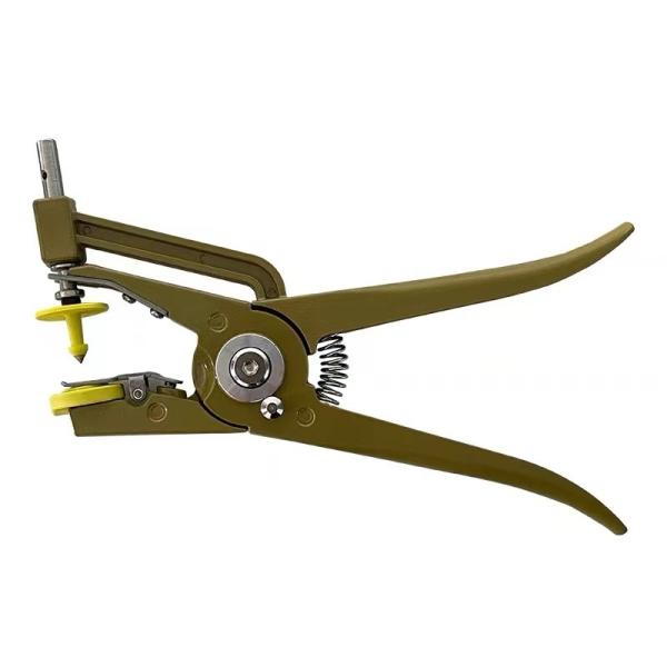 Quality Golden Hydraulic Ear Tag Pliers Metal Identification Tag Applicator wholesale