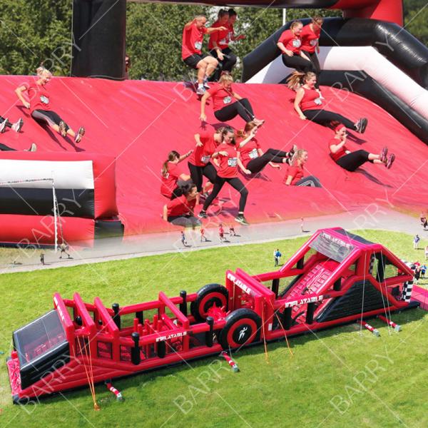 Commercial Use PVC Inflatable 5k Run Obstacle Course With Fire Resistant