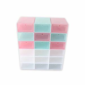 Folding PP Plastic Collapsible Shoe Box Durable Transparent Thickened Eco