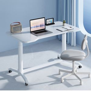 China Customized Sit Standing Desk with Wheels and Pneumatic Height Adjustment up to 680mm on sale