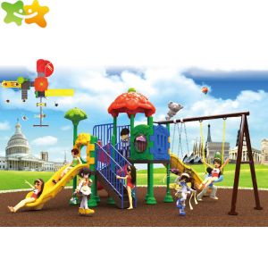 UV - Resistance Plastic Playground Slide With Swing For Amusement Park