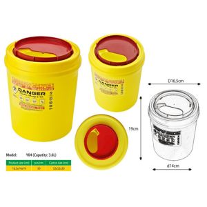 Cheap 3.6 Litre Sharps disposal container, Sliding Lid, Red,Sharps Container | WinnerCare for sale