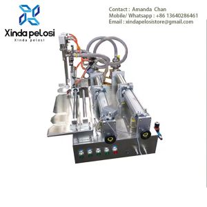 Pneumatic Liquid Double Heads Filling Machine Horizontal Piston Filling Machine