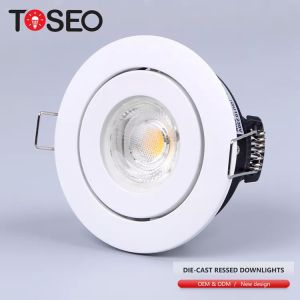 Custom Die Casting Alu Recessed Downlight Fixtures GU10 5w For Showroom