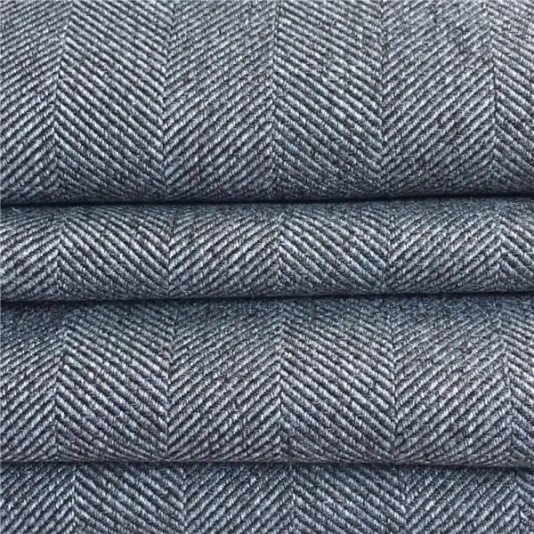 100% Polyester Heavy Weight Ash Wool Imitation Cation Woven Wide Herringbone Fabric for Winter Coat