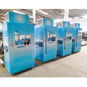 220V 110V Bagged Ice Merchandiser 915x765x2065mm R404a Refrigerant