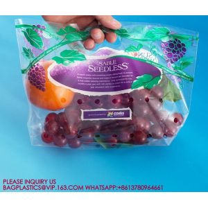 Fresh Fruit Pack Recycle PP Fruit Packaging Bag With Bottom Gusset For Grape