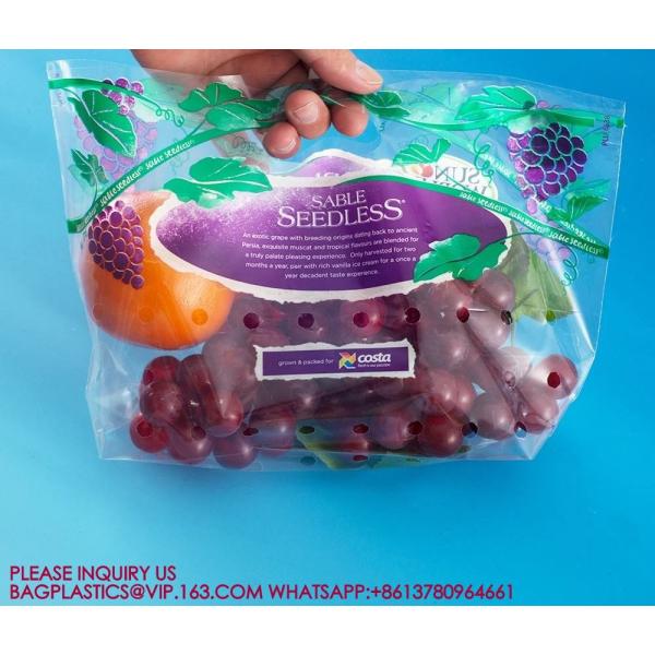 Fresh Fruit Pack Recycle PP Fruit Packaging Bag With Bottom Gusset For Grape