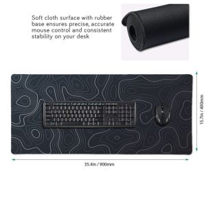 Black White Marble Desk Mat Smooth Surface Gaming Mouse Pad for Computer