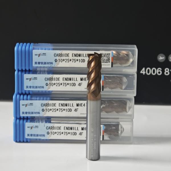 MHE4 TiAlSi Coating HRC55-60 High-Hardness Four-Edge Plane Milling Cutter 10mm,