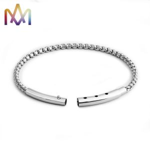 Hypoallergenic SS316L Men Punk Bracelet With Handmade Cuff Chain