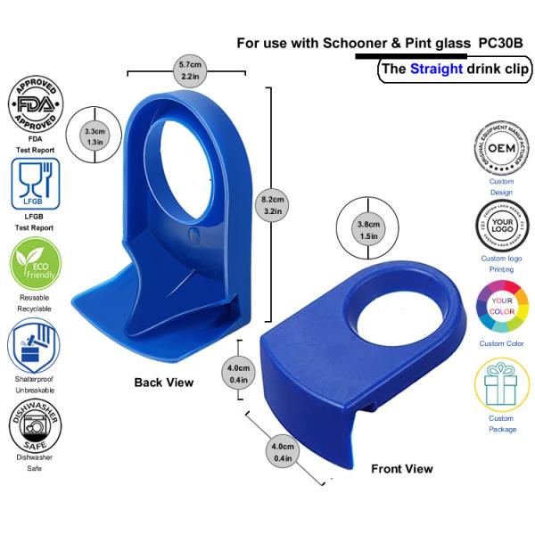 FDA Branded Wine Accessories Yellow CoronaRita Drink Clips For Slanted Margarita Glasses