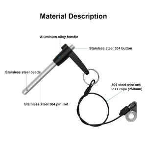 Durable and Easy to Use Quick Release Pin with Loss Prevention for Secure