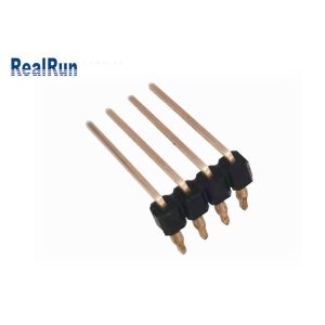 PA6T 4P Single Row Pin Header 90° Bend UL94V-0 Press Fit PCB THT Connector