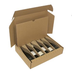 Recyclable Wine Bottle Cardboard Shipping Boxes Insert Kraft Paper Mailer
