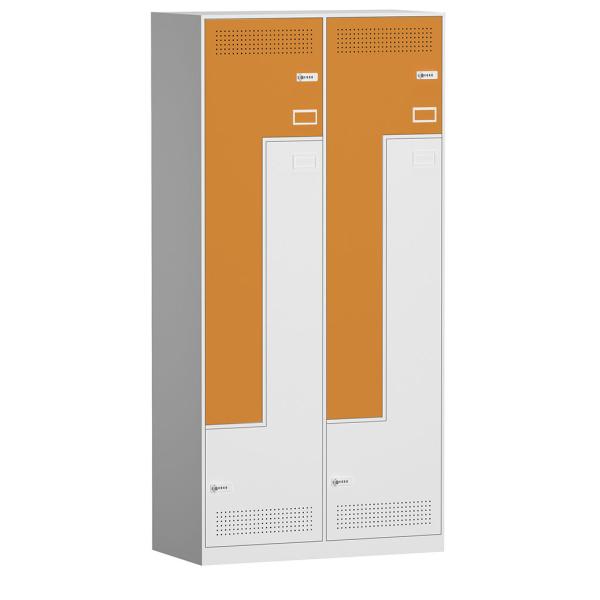 Quality Powder Coating L Shape Two Tone 4 Door Steel Lockers For Office School wholesale