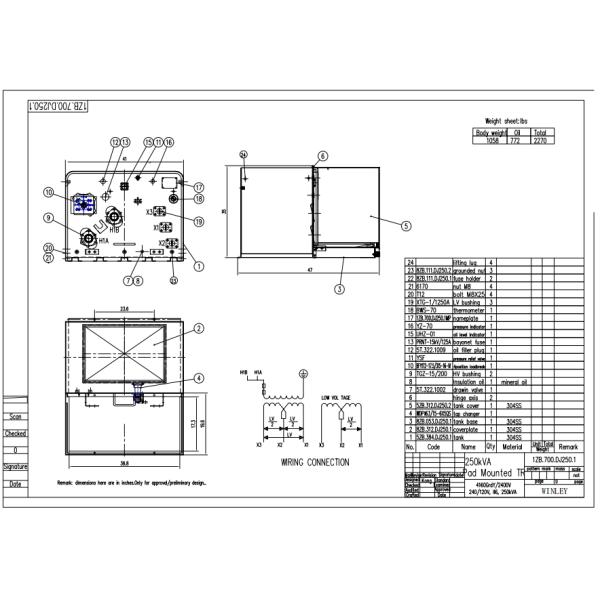 304 Stainless Steel Tank Single Phase Pad Mounted Transformer oil immersed 50kva 75kva 100kva 250Kva