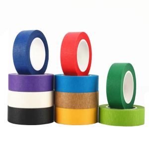 Colored Crepe Automotive Masking Paper Tape High Temperature No Glue Residue
