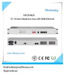 High performance E1 pcm mux 16Voice and 4 port Ethernet , 4 port data fiber