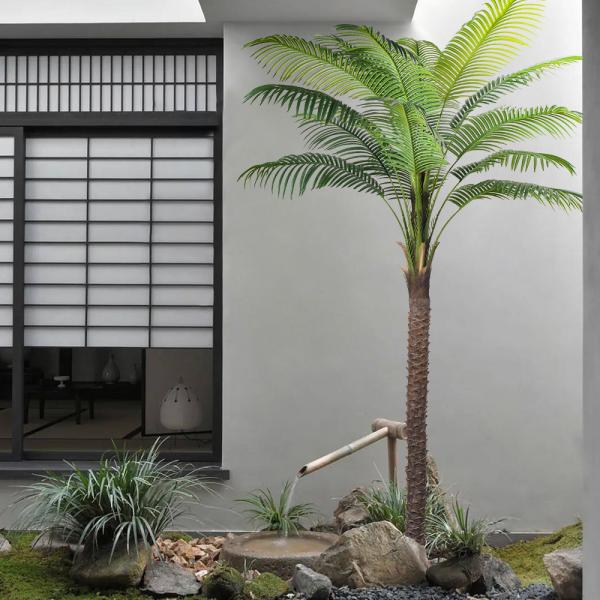 180cm 210cm Artificial Coconut Trees Fake Plants Large Green Palm Bonsai Decoration Room Floor Potted