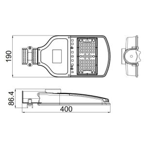 Mini Power 30W Dimmable LED Street Lights Corrosion Resistant For Car Parking