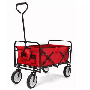 Iron Four-wheel All Terrain Folding Collapsible Utility Wagon for Garden and