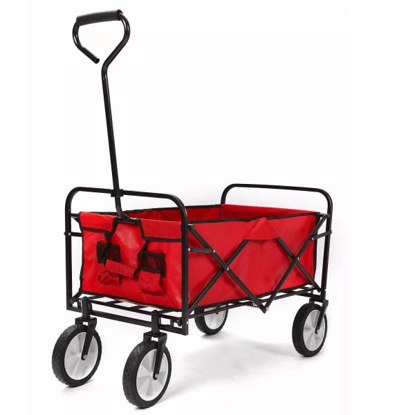 Iron Four-wheel All Terrain Folding Collapsible Utility Wagon for Garden and