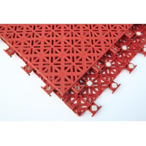 Red Rot Proof Interlocking Garage Carpet Tiles Load 2500N