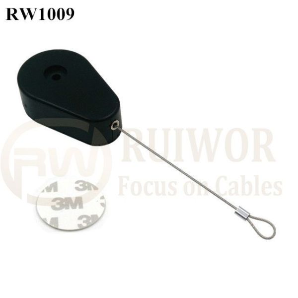 RW1009 Drop-Shaped Retractable Security Tether Plus Size Customizable Fixed Loop End For Store Security
