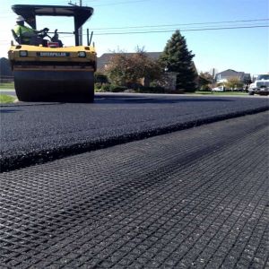 Earthwork Base Material Fiberglass Geogrid To Strengthen Road Surface And