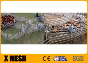 China 2 Round Tubing Metal Horse Fencing Panels Galvanized Finish 6 Rails 50 Inch High on sale