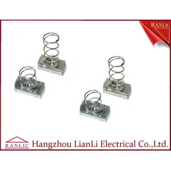 OEM M6 M12 Electro Galvanized Long / Short Spring Nut For C Channel , ZP Finish