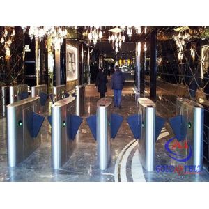 Cheap Security entrance Flap Barrier Gate / Fingerprint full height turnstiles for sale