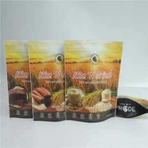 China Resealable Foil Pouch Packaging Food Pouches Cereal Rice Seed Nuts Bag Full Color Printed on sale